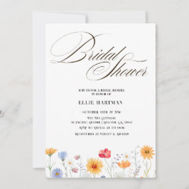ワイルドフラワー素朴ブライダルバッシュ 招待状
