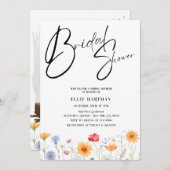 ワイルドフラワー素朴ブライダルバッシュ 招待状 (正面/裏面)