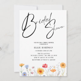 ワイルドフラワー素朴ブライダルバッシュ 招待状