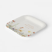 ワイルドフラワー素朴ベイビーシャワー紙プレート ペーパープレート (傾斜あり)