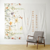 ワイルドフラワー素朴ベイビーシャワー背景 タペストリー (インサイチュ(横))