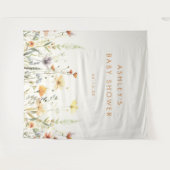 ワイルドフラワー素朴ベイビーシャワー背景 タペストリー (正面(横))