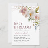 ワイルドフラワー素朴ベビーイン開花招待状 招待状 (正面)