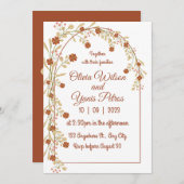 ワイルドフラワー素朴ボエレガントホブライダルシャワー 招待状 (正面/裏面)