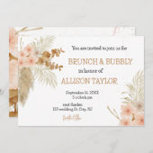 ワイルドフラワー素朴ボエレガントホブライダルシャワー 招待状 (正面/裏面)