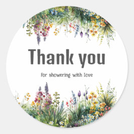 ワイルドフラワー素朴ボホシックフローラベビーシャワー ラウンドシール