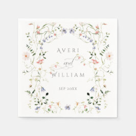 ワイルドフラワー素朴ボホフローラ結婚ズ スタンダードカクテルナプキン