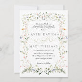 ワイルドフラワー素朴ボホフローラ結婚ズ 招待状 (正面)