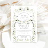 ワイルドフラワー素朴ボホフローラ結婚ズ 招待状