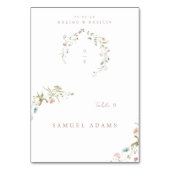 ワイルドフラワー素朴ボホ折り畳み式座席表 テーブルナンバー (正面)