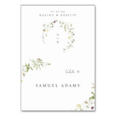 ワイルドフラワー素朴ボホ折り畳み式座席表 テーブルナンバー (正面)