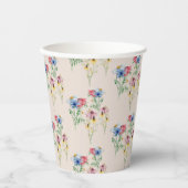 ワイルドフラワー素朴ポピーデイジーコンフロアーパターン 紙コップ (正面)