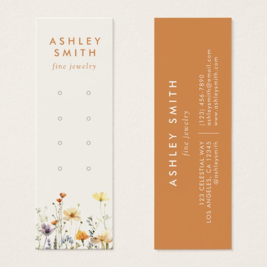 ワイルドフラワー素朴マルチイヤリングディスプレイカード (正面&裏面)