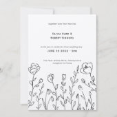 ワイルドフラワー素朴ミニマル結婚式招待状 招待状 (正面)