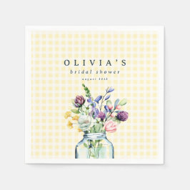 ワイルドフラワー素朴メイスンジャックピクニックベイビーシャワー スタンダードカクテルナプキン