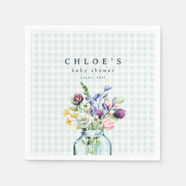 ワイルドフラワー素朴メイスンジャックピクニックベイビーシャワー スタンダードカクテルナプキン