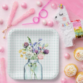 ワイルドフラワー素朴メイスンジャックピクニックベイビーシャワー ペーパープレート (パーティー)