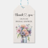 ワイルドフラワー素朴メイスンジャーブライダルシャワーの恩恵 ギフトタグ (正面)
