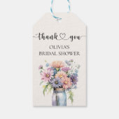 ワイルドフラワー素朴メイスンジャーブライダルシャワーの恩恵 ギフトタグ (裏面)