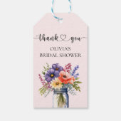 ワイルドフラワー素朴メイスンジャーブライダルシャワーの恩恵 ギフトタグ (裏面)