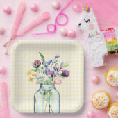 ワイルドフラワー素朴メイソンジャールピクニックブライダルシャワー ペーパープレート (パーティー)