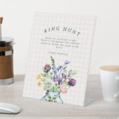 ワイルドフラワー素朴メイソンジャールブライダルリングや輪狩りゲーム 台座サイン (インサイチュ)