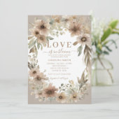 ワイルドフラワー素朴ラブが開花ブライダルシャワーにある 招待状 (スタンド正面)