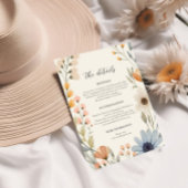 ワイルドフラワー素朴リース庭園の結婚式 エンクロージャーカード