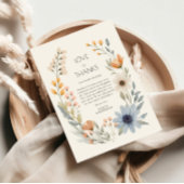 ワイルドフラワー素朴リース庭園の結婚式 サンキューカード