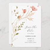 ワイルドフラワー素朴ワイルドフラワー結婚式招待状 招待状 (正面/裏面)