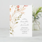 ワイルドフラワー素朴ワイルドフラワー結婚式招待状 招待状 (スタンド正面)