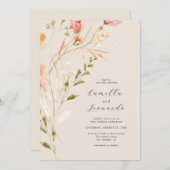 ワイルドフラワー素朴ワイルドフラワー結婚式招待状 招待状 (正面/裏面)
