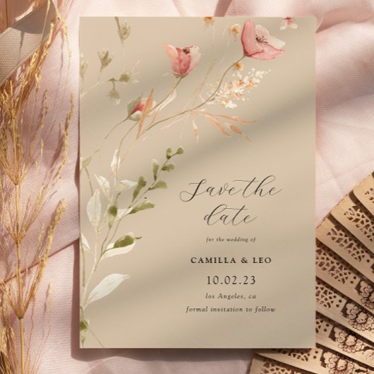 ワイルドフラワー素朴ワイルドフラワー結婚式招待状 招待状