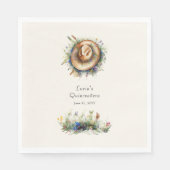 ワイルドフラワー素朴女性のカーボーイハットフローラキンセアニェラ スタンダードランチョンナプキン (正面)