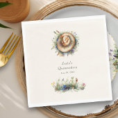 ワイルドフラワー素朴女性のカーボーイハットフローラキンセアニェラ スタンダードランチョンナプキン