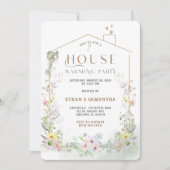 ワイルドフラワー素朴引っ越し祝いパーティーパーティーテンプレート 招待状 (正面)