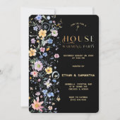 ワイルドフラワー素朴引っ越し祝いパーティーパーティーテンプレート 招待状 (正面)