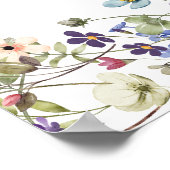 ワイルドフラワー素朴春の結婚式フラワーバー標識 ポスター (角)