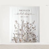 ワイルドフラワー素朴秋ブライダルシャワー背景 タペストリー (正面)