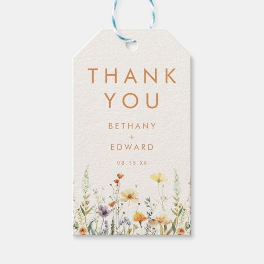 ワイルドフラワー素朴結婚式の引き出物 ギフトタグ (正面)