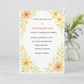 ワイルドフラワー素朴結婚式招待状 招待状 (スタンド正面)