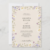 ワイルドフラワー素朴結婚式招待状 招待状 (正面)