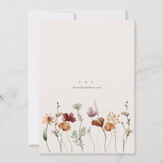 ワイルドフラワー素朴結婚式招待状 招待状 (裏面)