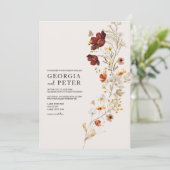 ワイルドフラワー素朴結婚式招待状 招待状 (スタンド正面)