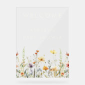 ワイルドフラワー素朴赤ちゃんシャワーアクリルサイン アクリルサイン (正面)