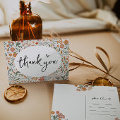 ワイルドフラワー素朴赤ちゃんシャワーポストカード サンキューカード