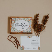 ワイルドフラワー素朴赤ちゃんシャワーポストカード サンキューカード