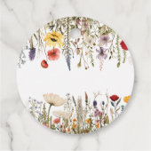 ワイルドフラワー素朴赤ちゃんシャワーメッセージカードイン白 フェイバータグ (裏面)