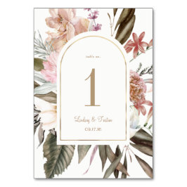 ワイルドフラワー素朴金ゴールドアーチ テーブルナンバー