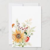 ワイルドフラワー素朴&ひまわりブライダルシャワー 招待状 (裏面)